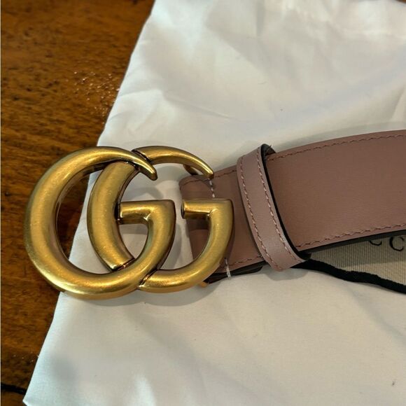 Gucci Marmont dusty rose tan belt size 95/38 - Picture 2 of 11